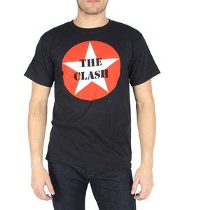 The Clash Logo Star in Circle Badge punk rock Official T-Shirt L NWT